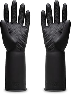 UxgloveChemical Resistant Gloves,Industrial Work Heavy Duty Gloves,Black