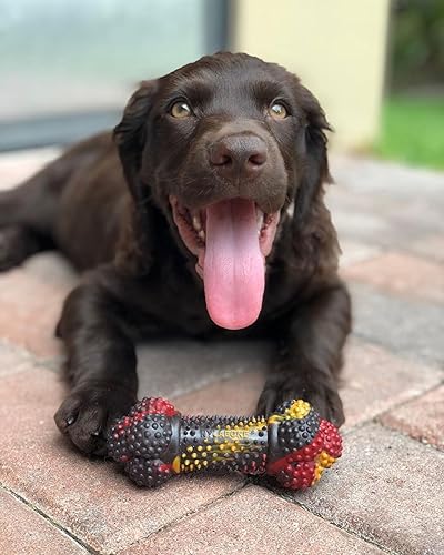 Miniatura 2 de Nylabone Flavor Frenzy Juguete para morder para perros con sabor a hamburguesa con queso y tocino, S