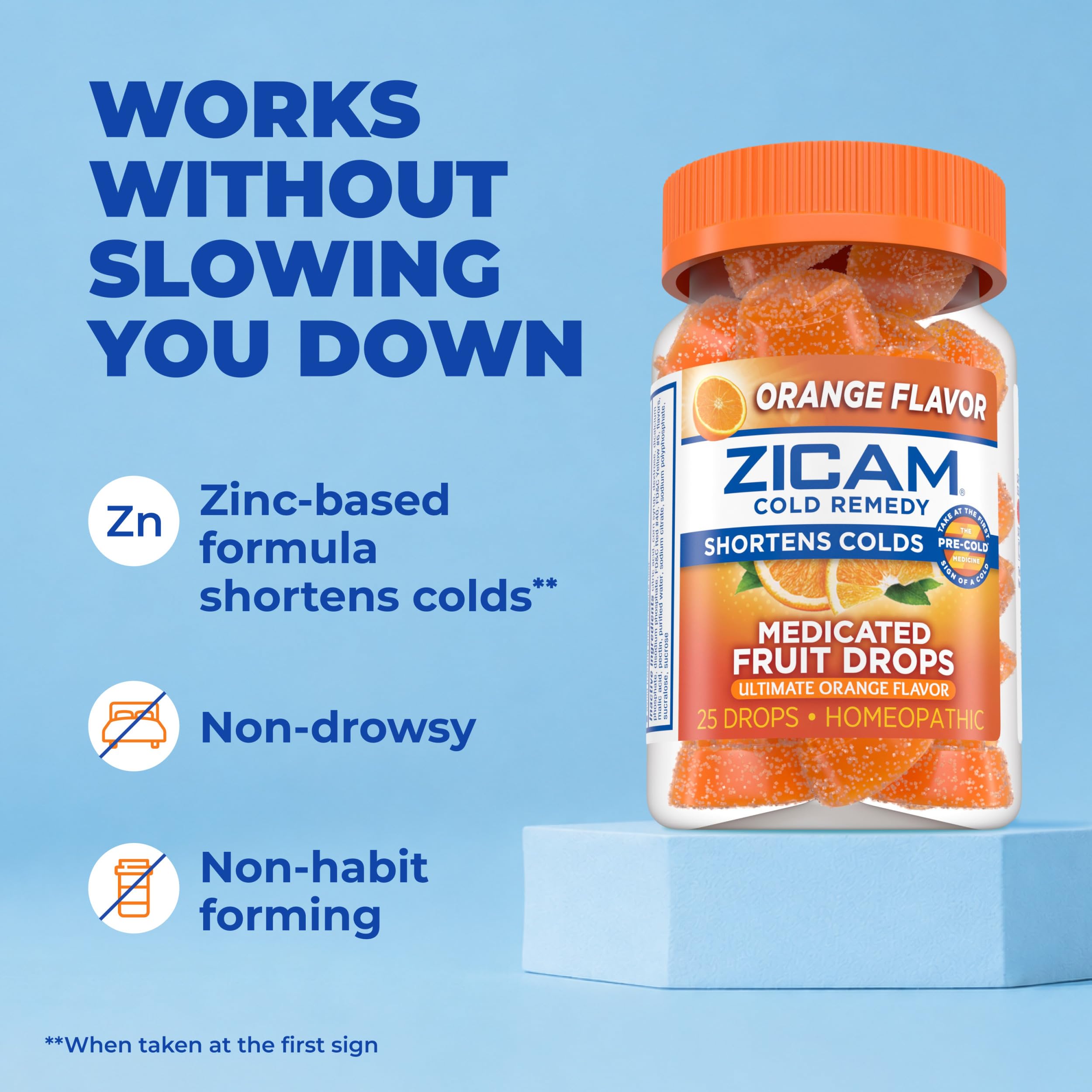 Zicam Cold Remedy Zinc Medicated Fruit Drops, Orange, 25 Count (Pack of 1) — Amazon image 6