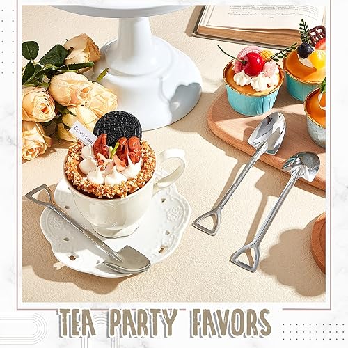 Miniatura 3 de Zhehao 100 cucharas de pala de acero inoxidable de 6.1 pulgadas, cuchara de postre reutilizable para helado, frutas, café, hogar, restaurante,