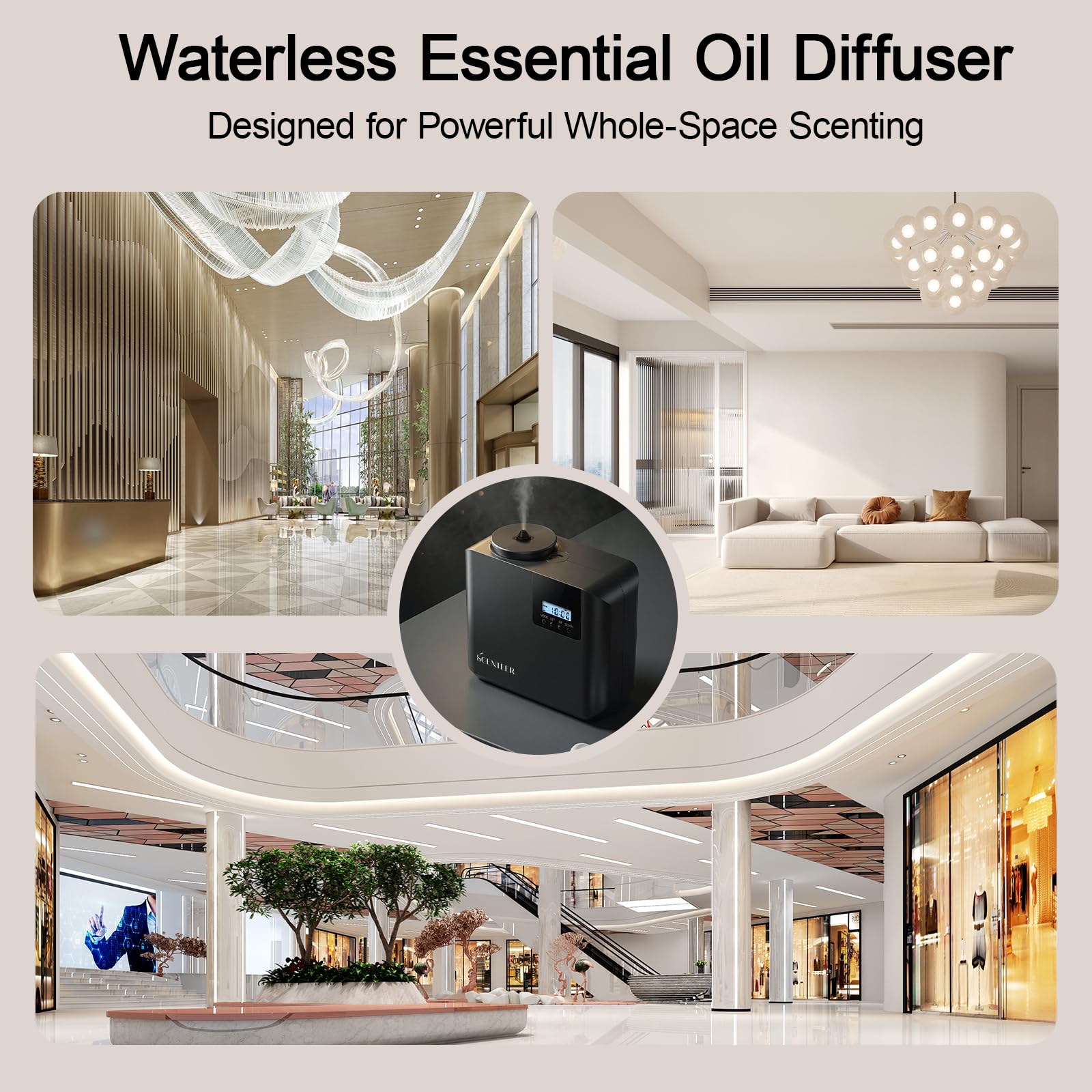 Kit de máquina difusora de aroma HVAC mejorada 2026, cubre 5000 pies cuadrados, control Wi-Fi, máquina de aire aromático para el hogar, aromaterapia de aire frío sin agua, difusor de fragancia de