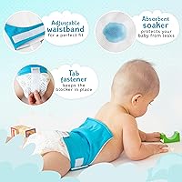 Vista 3 de Diaper Extender - White, Waist Size 13-18 Inches Washable & Reusable Diaper Extension for Disposable Diapers and Cloth Diapers Leakproof Diaper