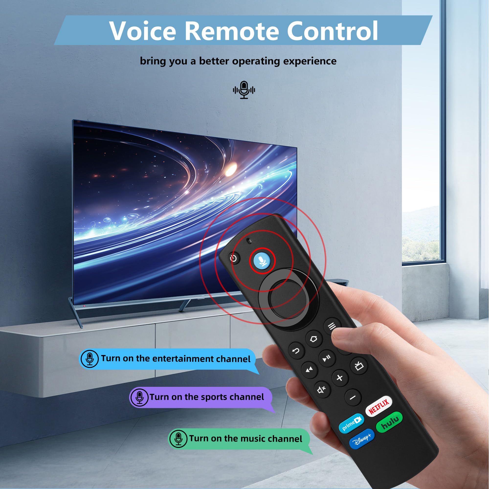 Remote Control Replacement Compatible with Fire Smart TV Stick, for FireStick Remote(2nd Gen/3rd Gen/Lite/4K Max,TVS Cube(1st gen/2nd Gen/3rd Gen,Smart TV 3rd Gen with Voice Controller - 4