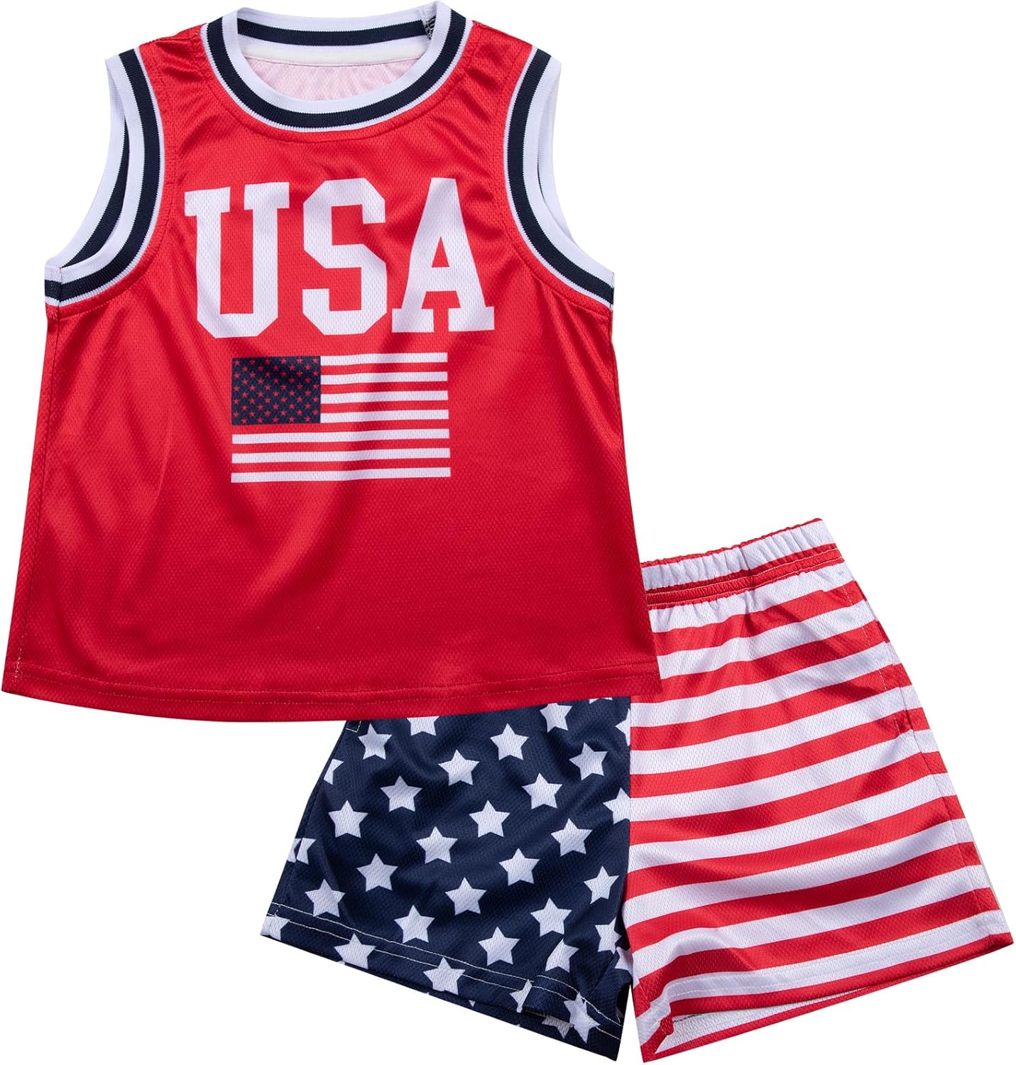 Boys Girls Mesh Jersey Summer Clothes 2 Piece Sleeveless Tank Tops Workout Shorts Set Kids Summer Basketball Outfits