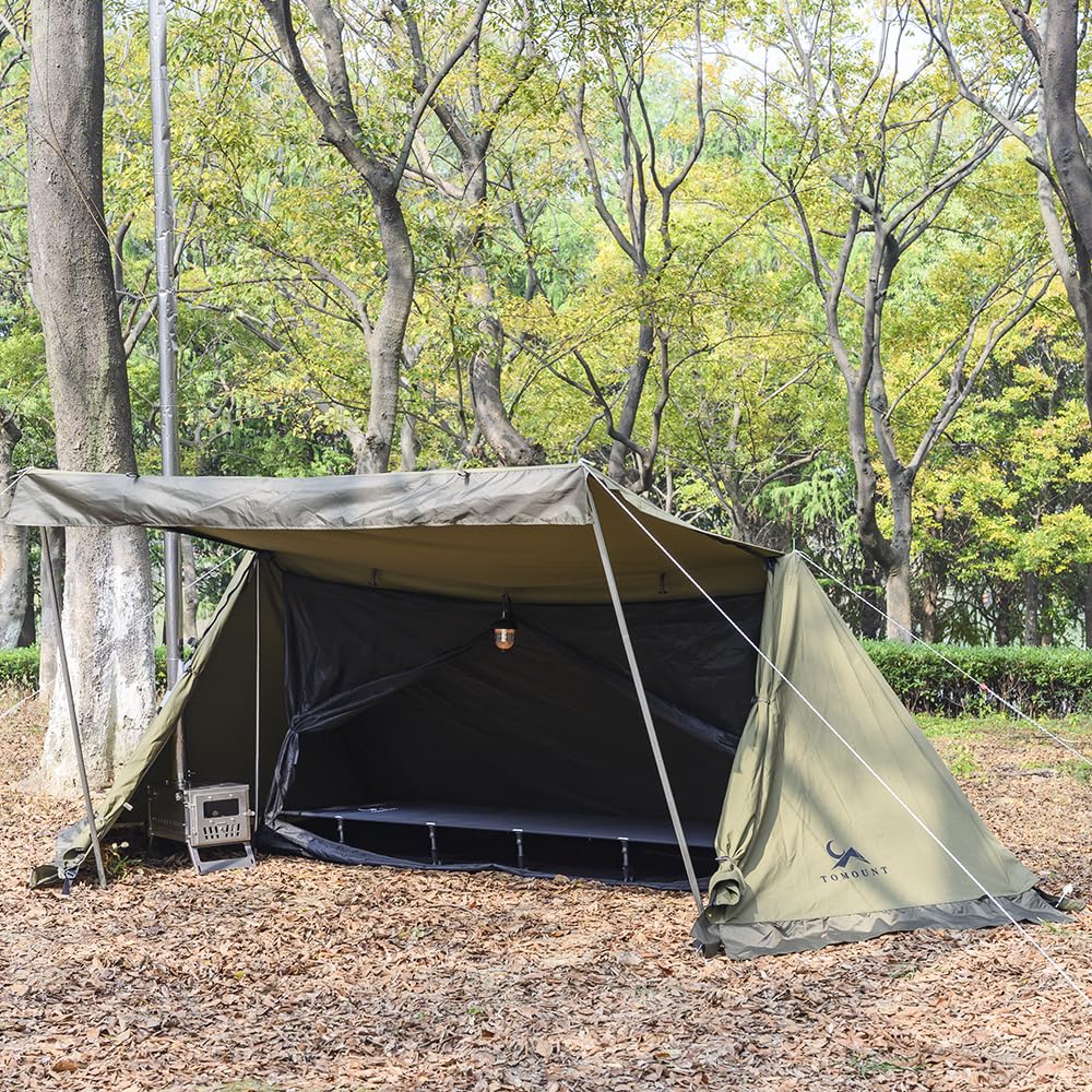 TOMOUNT Minilite Tente d'Intérieur en Coton avec Trou de Poêle pour 1 Personne - 4 Ans, pour Camping, Randonnée, Trekking