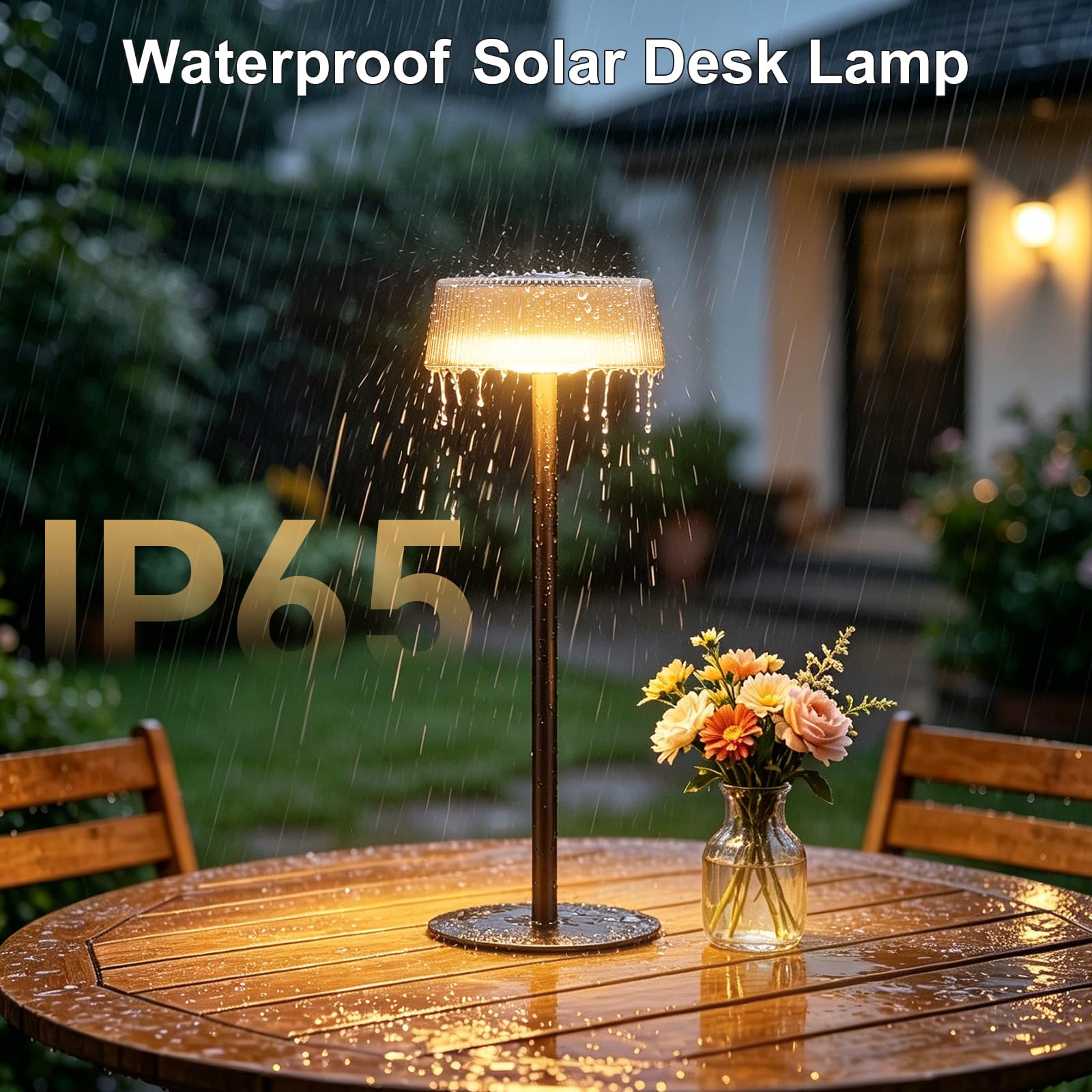 Led Solar Tischlampe Kabellos Outdoor Touch Dimmbar Akku Tischleuchte IP65 Wasserdicht 2 Stück