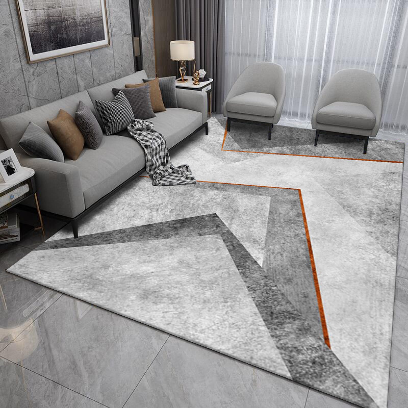Teppich Wohnzimmer 160X230 Hellgrau Teppich Groß,Flauschiger Weich Teppiche,Waschbar rutschfest Carpet, Teppich Schlafzimmer,Esszimmer Oder Kinderzimmer Deko