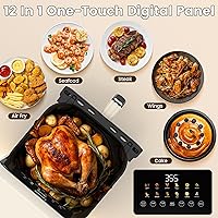 Vista 2 de Fullwill Freidora de aire con ventana visible, 7.5 cuartos de galón, freidora de aire multifunción 12 en 1, asar, hornear, deshidratar, papas