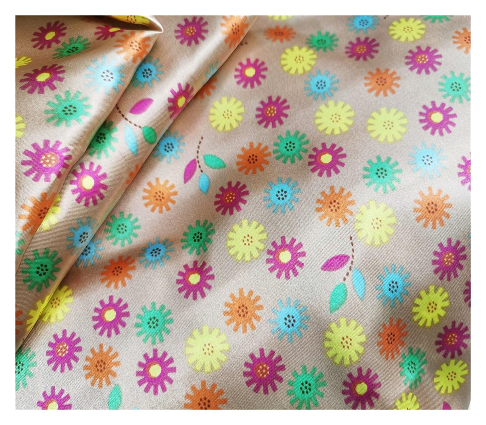 Silky Satin Fabric 1 Meter X 1.5 Meter Multicolor(Color 39)