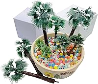 Vista 3 de Woohome Árboles en miniatura - Árboles modelo mixto para modelo, tren, paisaje, arquitectura, manualidades de bricolaje (30 piezas)