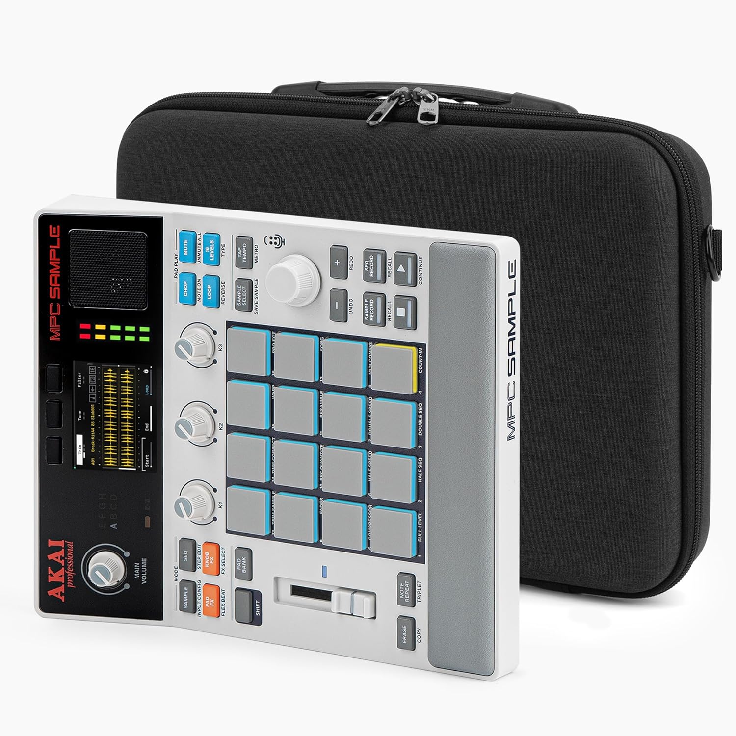 GEEKRIA Hard Shell Travel Case Compatible with Akai Professional MPC Sample Portable Groovebox, Audio Sampler Carrying Bag (Dark Grey)