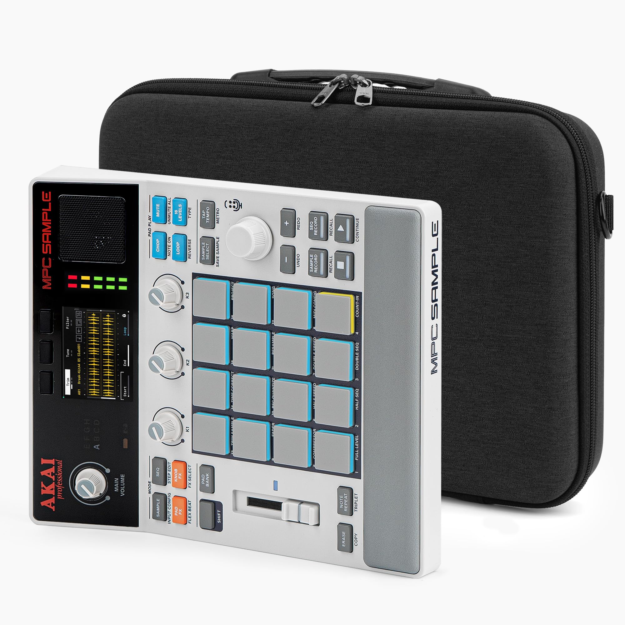 GEEKRIA Custodia rigida da viaggio compatibile con Akai Professional MPC Sample Portable Groovebox, borsa da trasporto per sampler audio (grigio scuro)