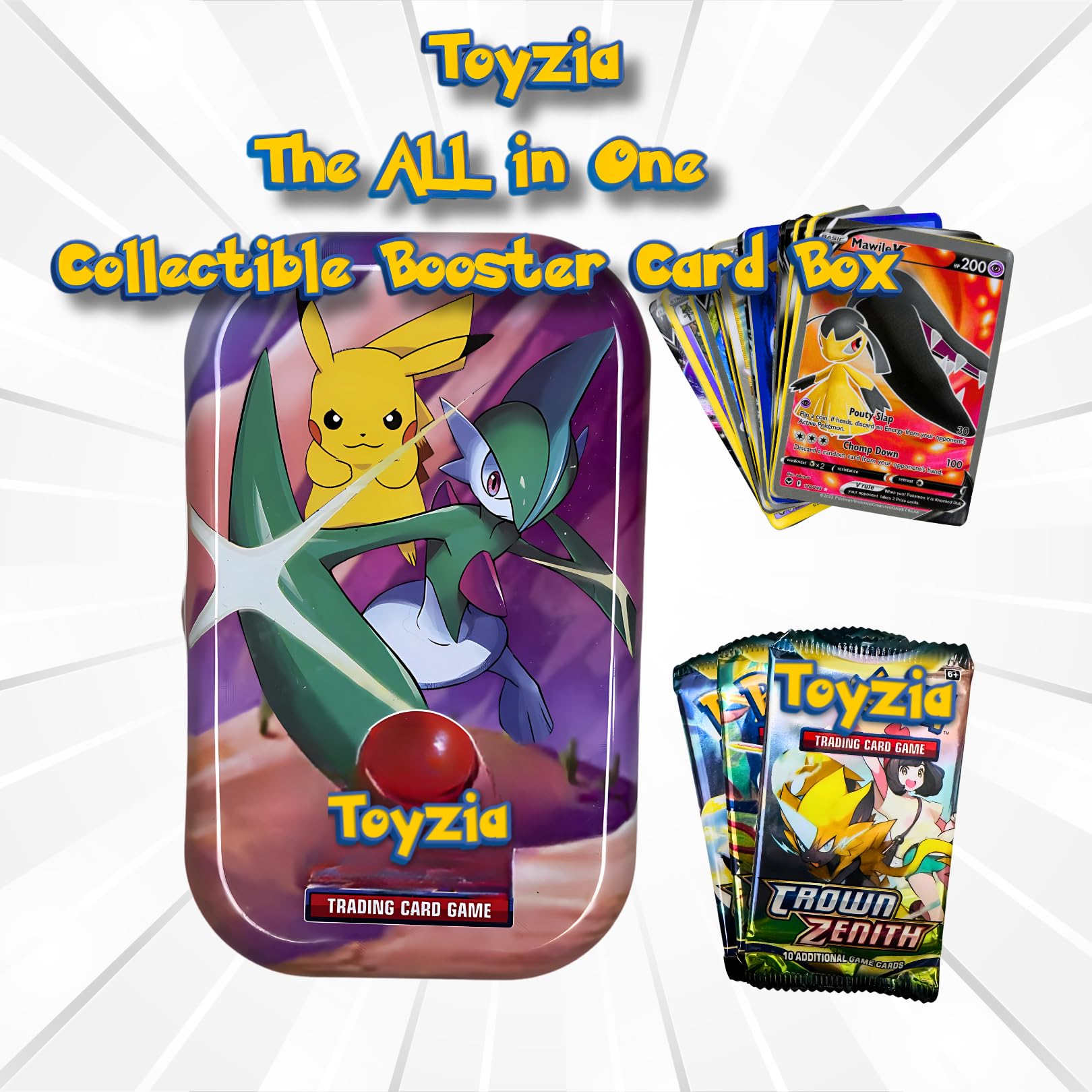 Toyzia Poke Booster Pack| 50 Rare V Series, VMAX, GX, Core Series Holo Cards in Collectible Box|Pokemon Trading Card|TCG|Random Box - Image 4 thumbnail
