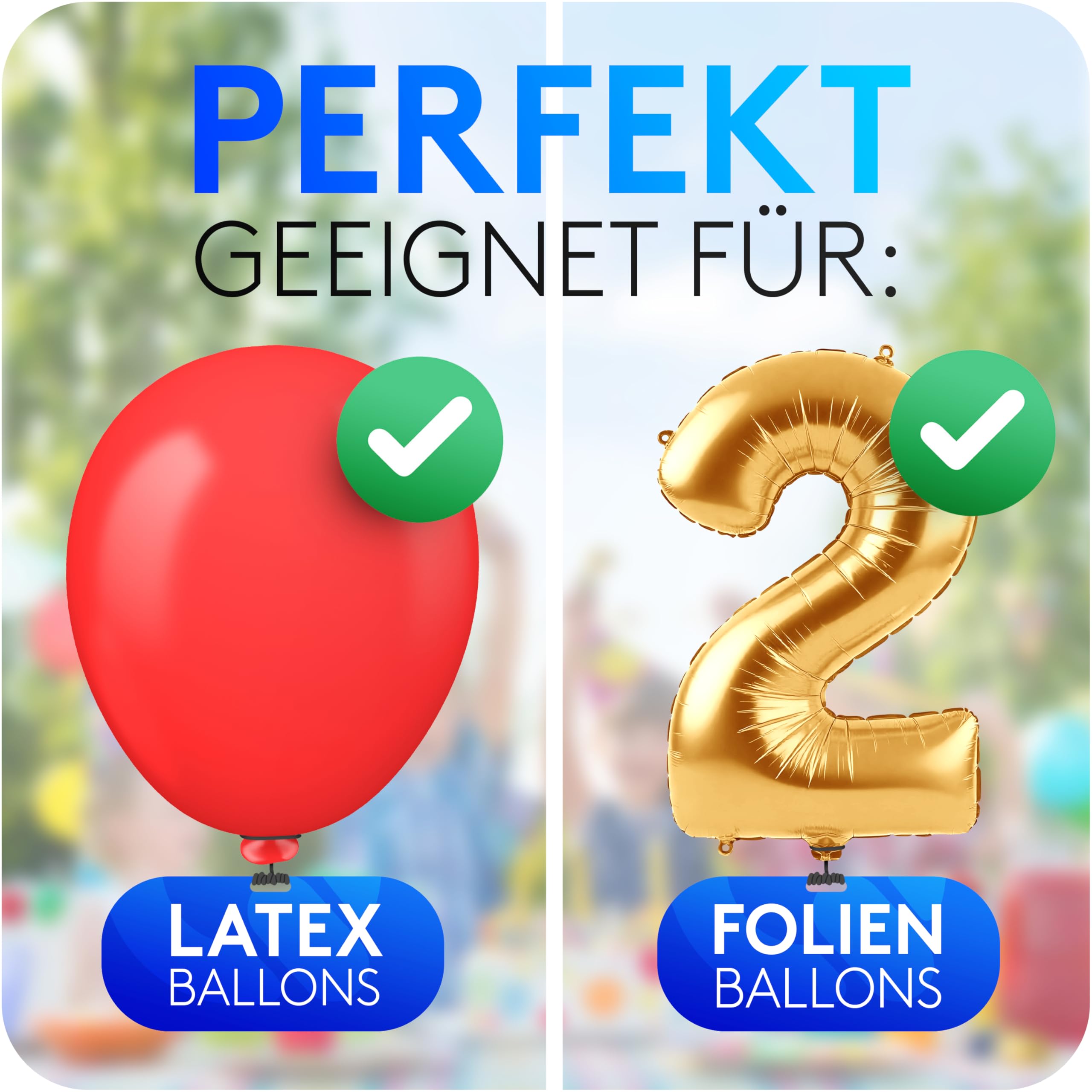 Quantum Ballongas Heliumflasche 370L für bis zu 45 Luftballons, Einweg Helium mit Ventil, sofort einsatzbereit für Geburtstag, Party und Hochzeit