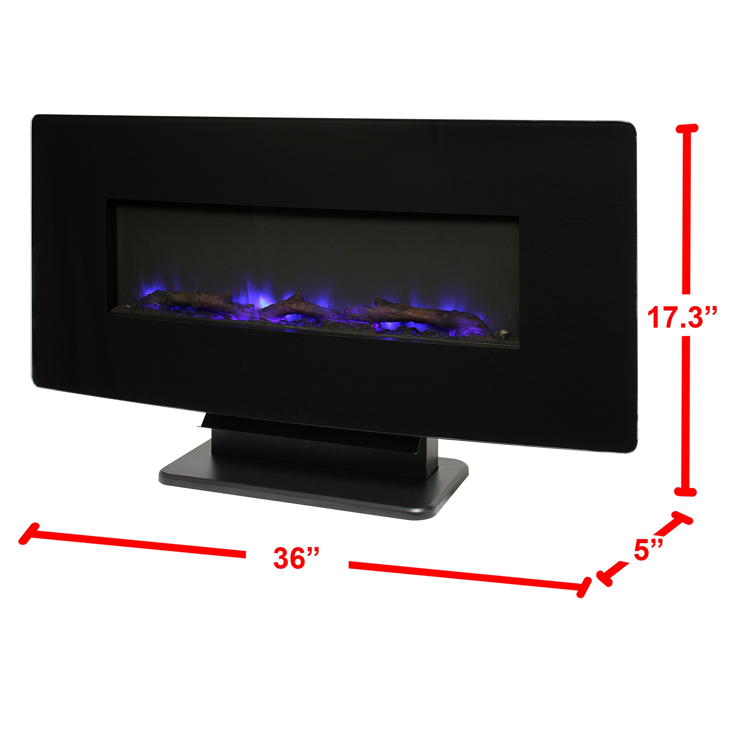 Amazon.com: Muskoka Curved Front 36 Wall Mount Fireplace-Black Glass :  Home u0026 Kitchen