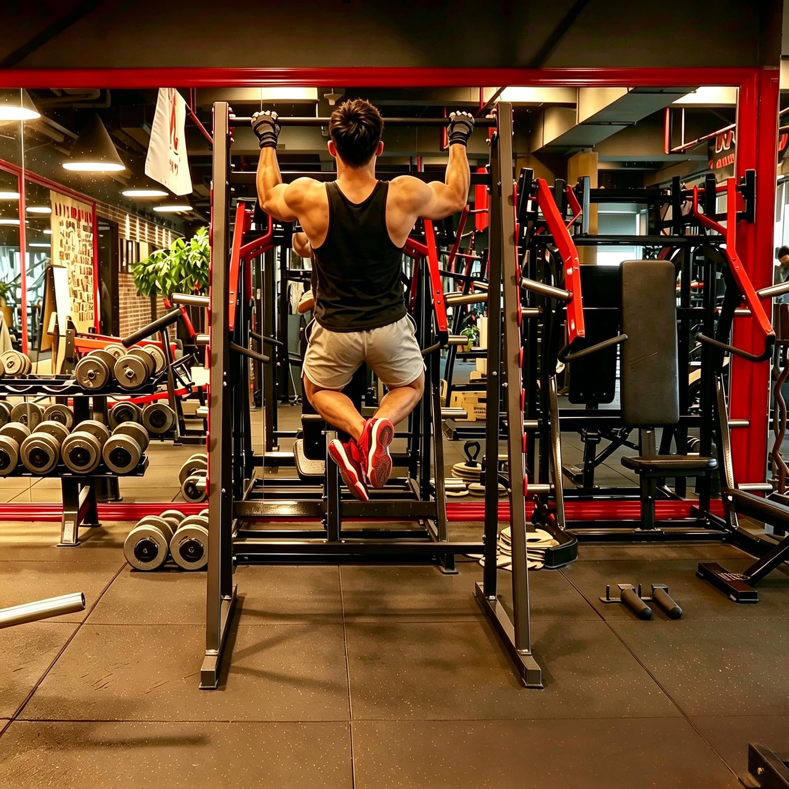 CCLIFE Porta bilanciere Squat Rack con Barra di aggancio a 8 gradini caricabile Fino 160kg Rack Palestra Squat rastrelliera bilanciere