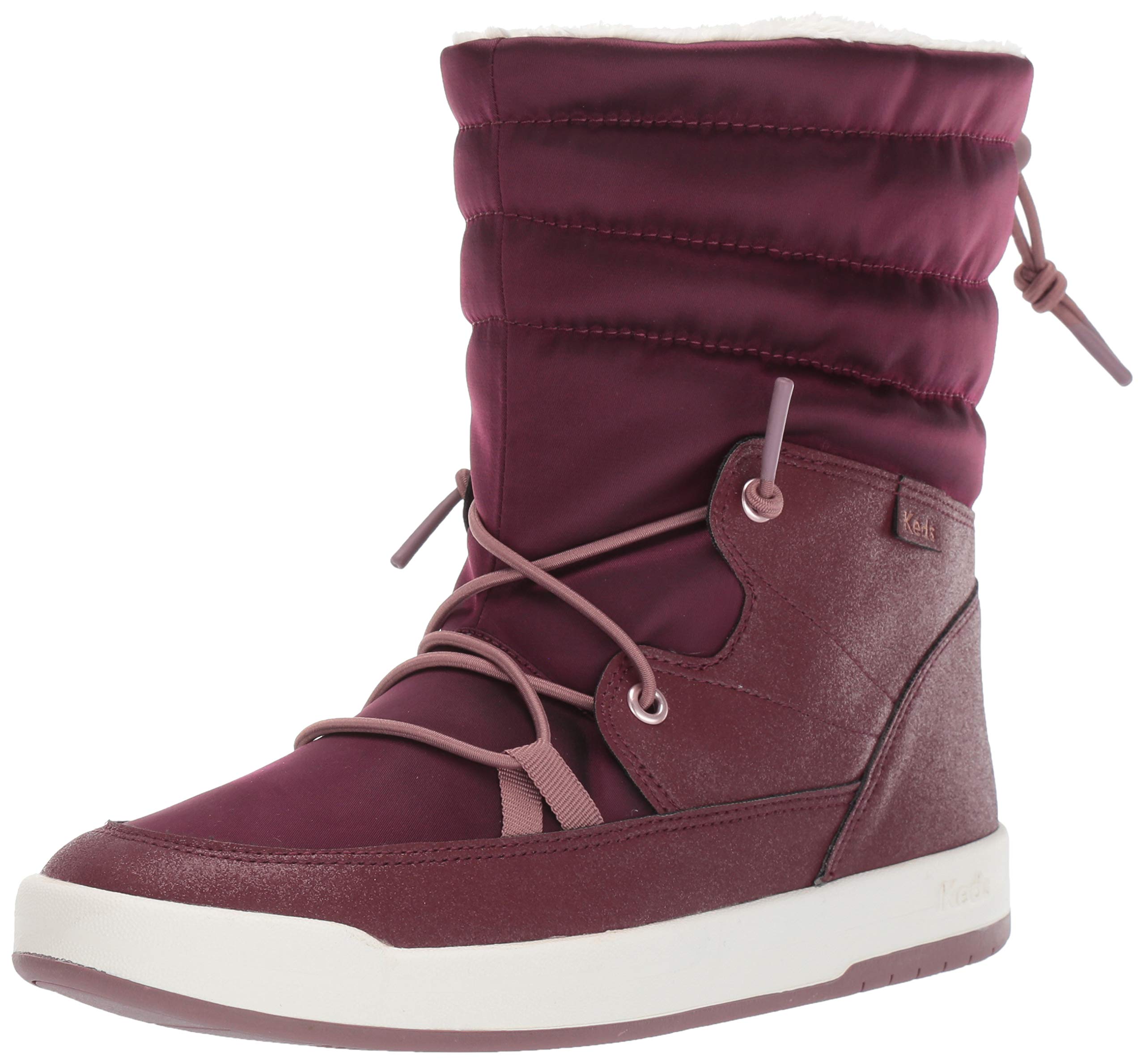 Keds Women's Tally Point Boot Nylon Thinsulate Wcx Ankle, Burgundy Metallic, 5.5