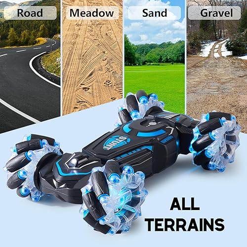 Miniatura 3 de Autos RC Auto de control remoto para niños giratorio de 360 4WD RC Stunt car transformar 2.4Ghz Juguetes controlados a mano para niños 4-7 regalos