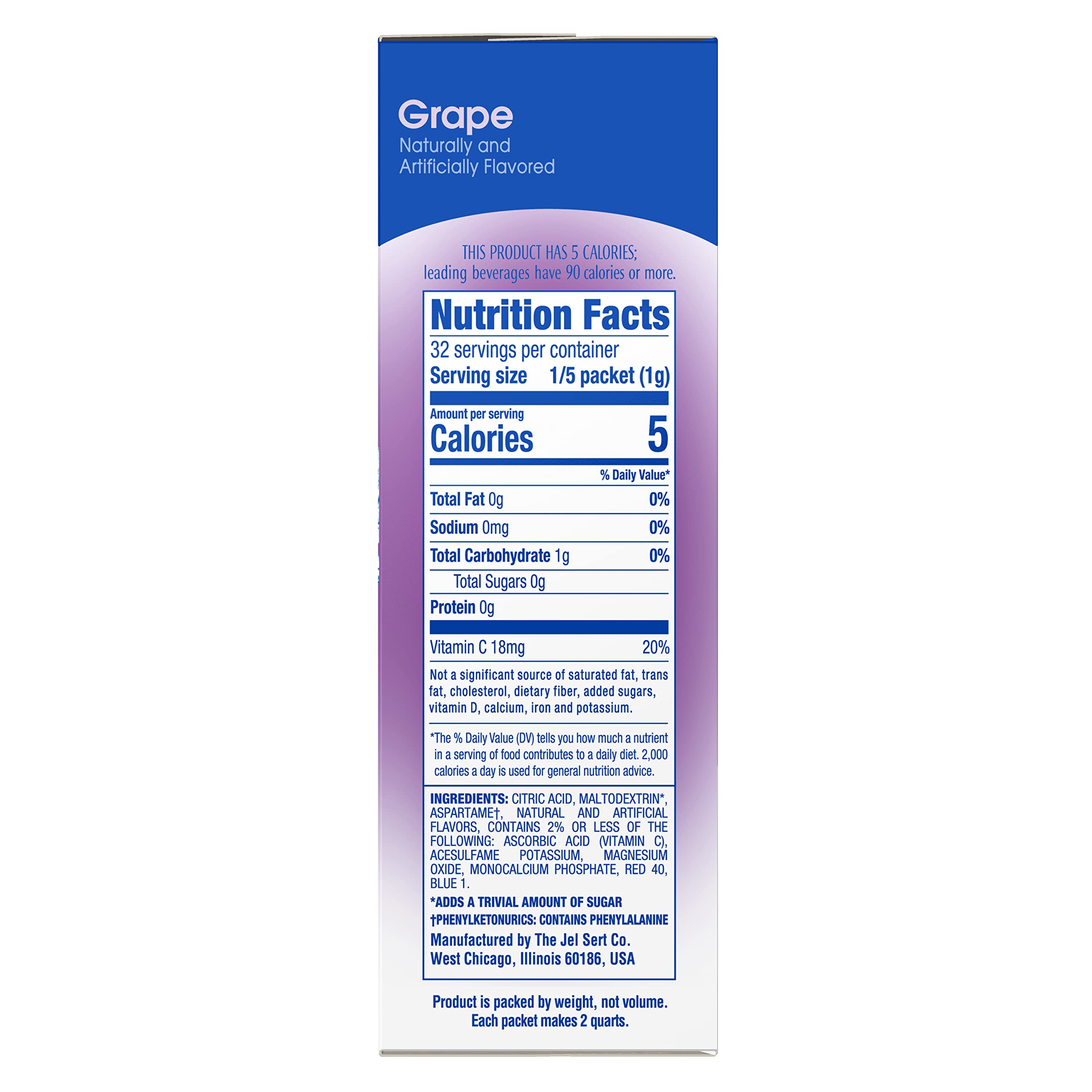 Wyler's Light Brocca per acqua, mix di bevande, uva, 36 pacchetti