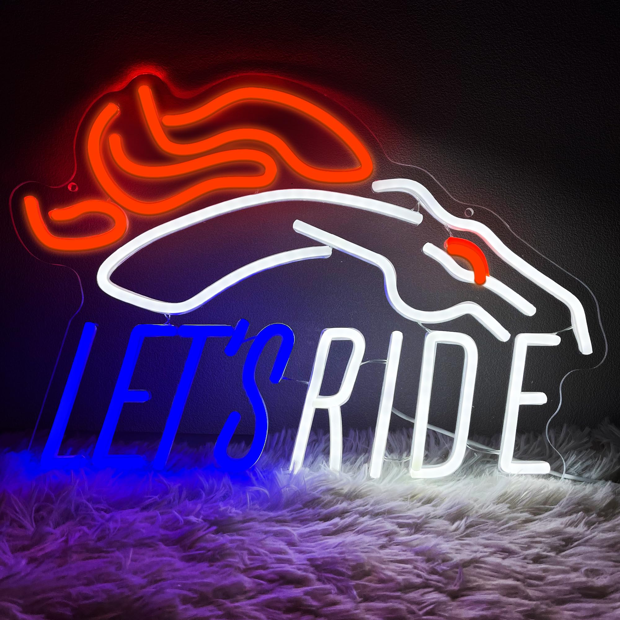 Football Team Neon Sign, Cool Dimmable Light Up Led Football Team Sign Merch Logo Hanging USB Powered for Wall Decor, Man Cave, Bedroom, Game Room Deco, Birthday Christmas Gift for Kids Boys Fans
