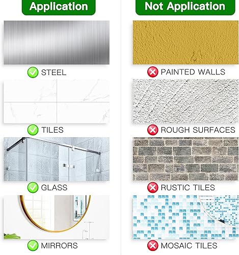 Miniatura 6 de Uamector Paquete de 3 soportes de ducha para reemplazo, sin perforaciones, adhesivo transparente fuerte para organizador de ducha, soporte de jabón,