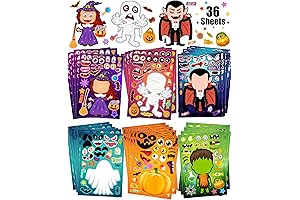 36 Sheets Halloween Stickers for Kids Make Your Own Halloween Stickers, Halloween...