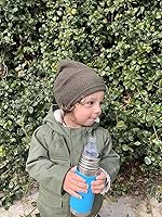 Vista 5 de Pura Botella de vaso para niños, 9 onzas, aislada de acero inoxidable, popote de silicona, sin plástico, menta nueva