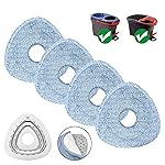 Mop Pads for O-Cedar, New Upgrade 4 Pack Mop Refill Pads, Perfect Addition for Ocedar System Owners, Machine Washable, Reusable, Easy to Replace