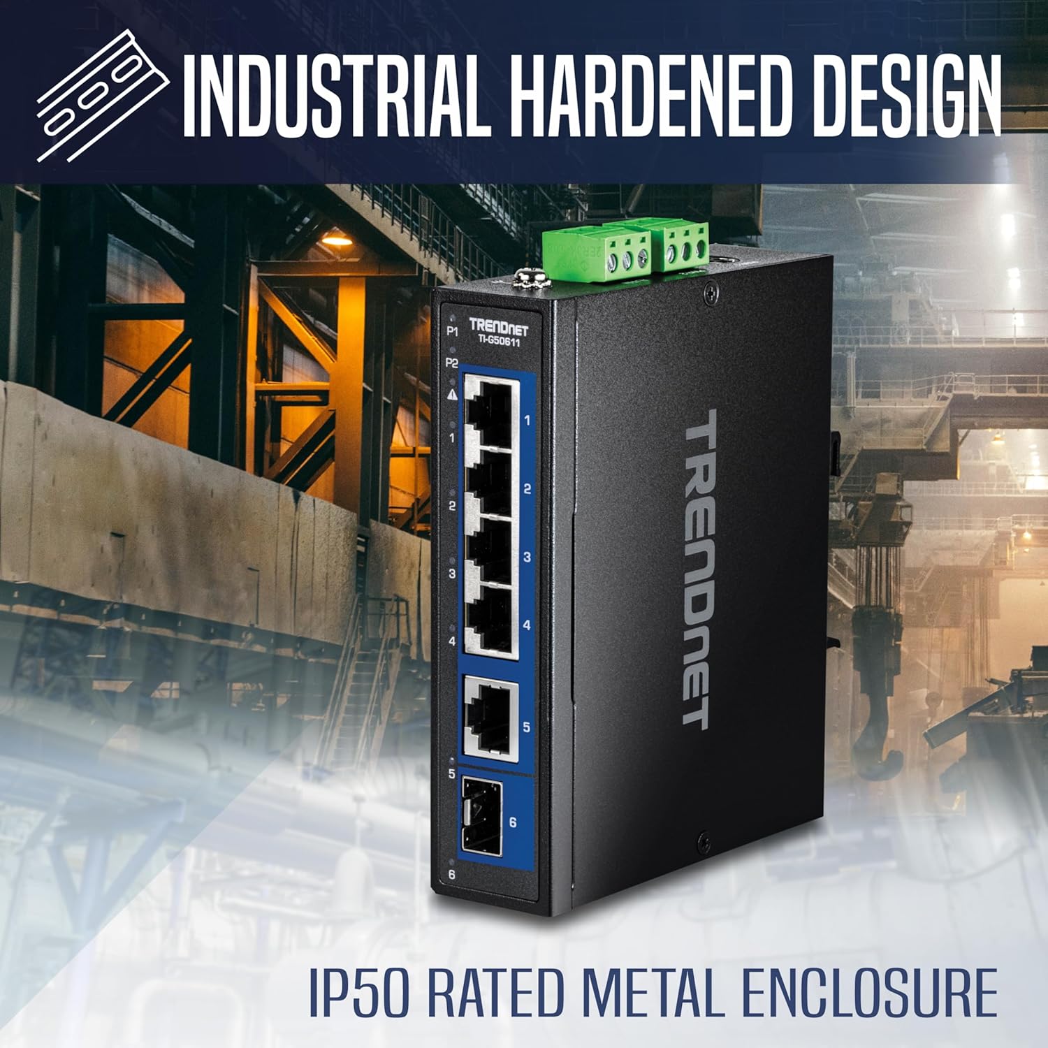 Side view of TRENDnet TI-G50611 showing mounting bracket