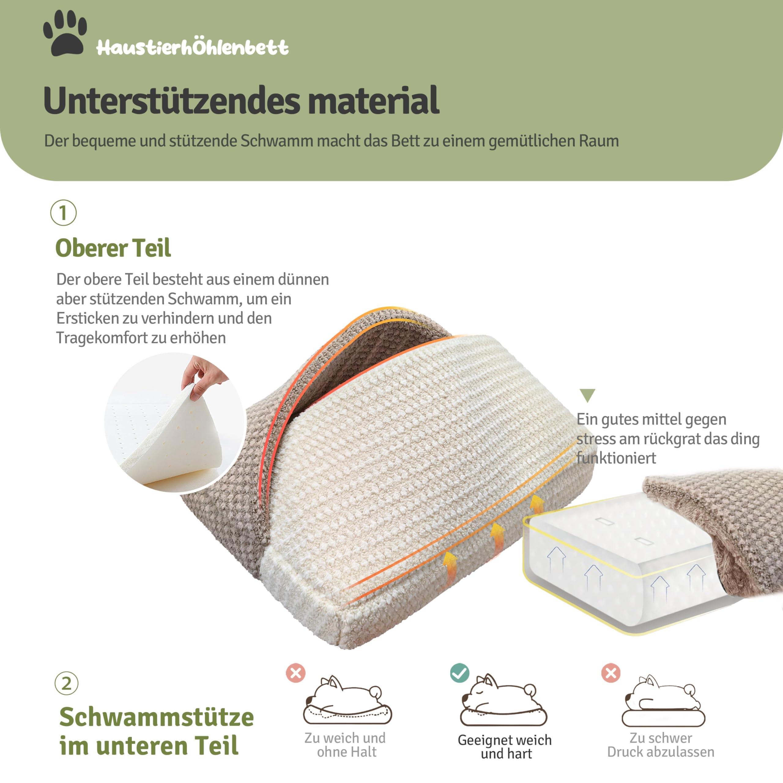 Cama para perros de tamaño mediano, 56 x 76 x 10 cm, cueva para gatos, cestas para perros, sofá para perros, saco de dormir para gatos