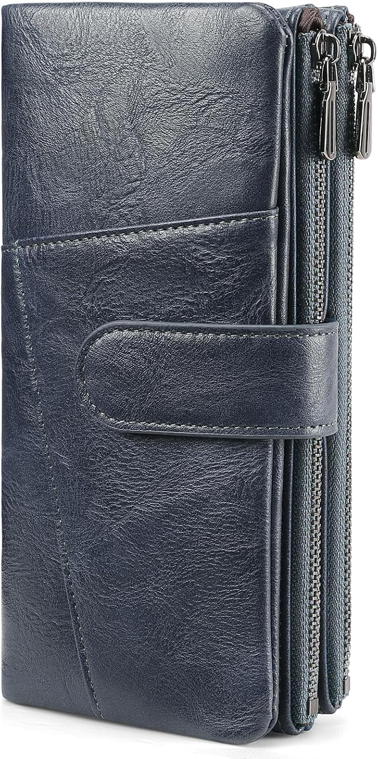 FALAN MULE Womens Wallet RFID Blocking Soft Leather Trifold Card Holder