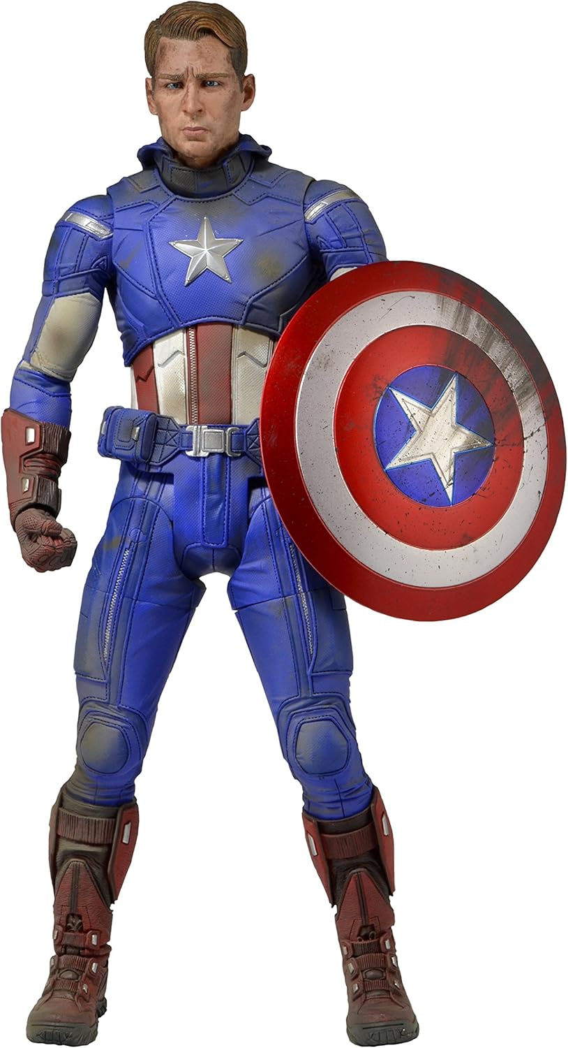 NECA Avengers Captain America - Unmasked Battle Damaged - 1/4 Scale Action Figure