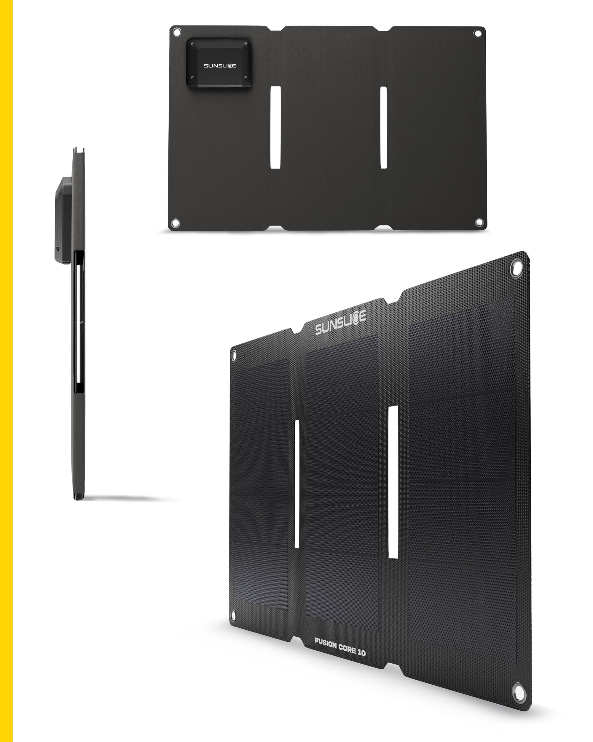 Panneau Solaire Pliable 10W Fusion Core 10 Sunslice, Charge Rapide USB-A & USB-C 5V/2A, Ultra-léger 220g, étanche, idéal randonnée, Camping, Van Life, Survie, Compatible Smartphones & powerbanks