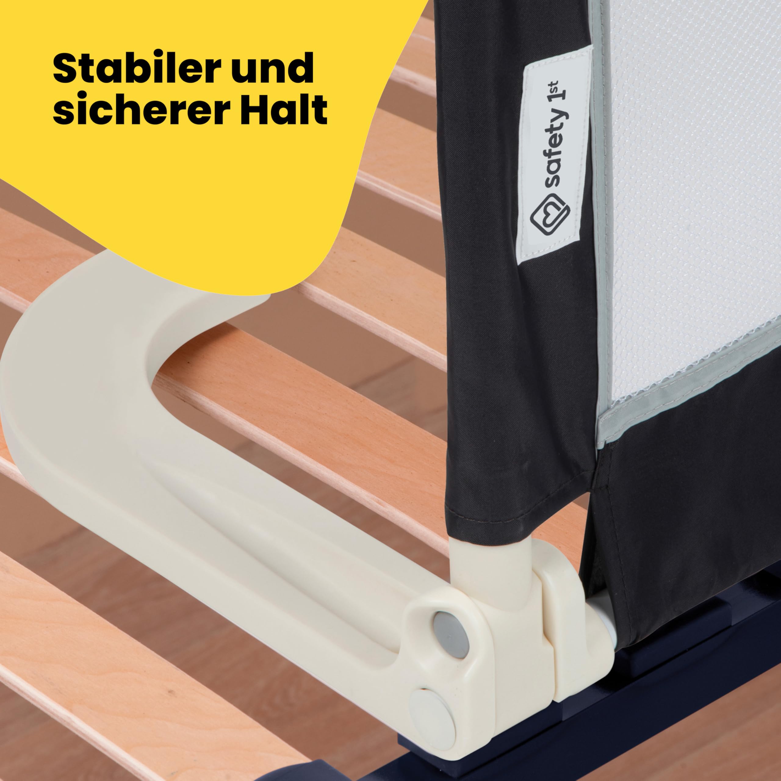 Safety 1st Portable Bed Rail, zusammenklappbares Bettgitter, Rausfallschutz, Reise, 18 M.–5J., tragbares Bettschutzgitter, Netzgewebe, leicht montierbar, automatische Sperre, leicht tragbar, Blue