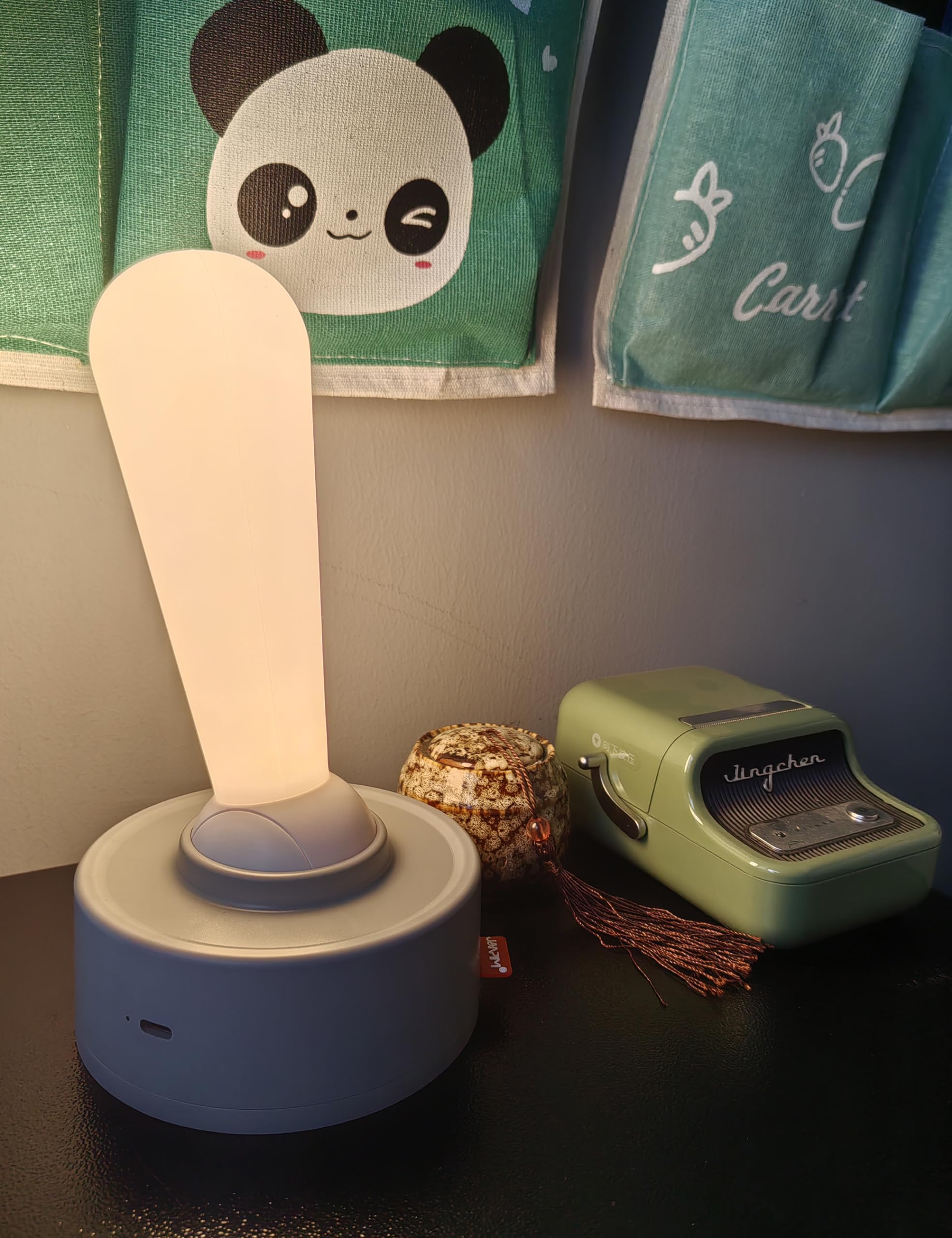 Palanca de luz nocturna innovador regulable interruptor de palanca elegante divertido pared/escritorio Uso lindo en forma de palo lámpara recargable (blanco) 6