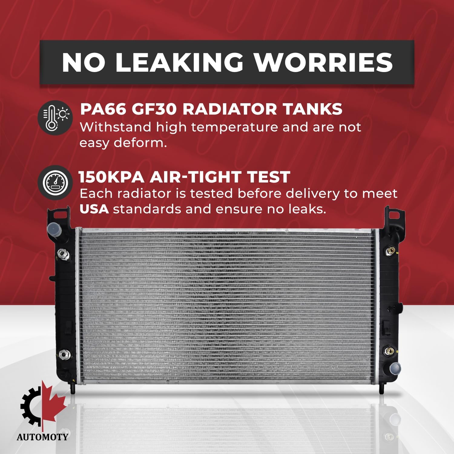 Canada Radiator 2370 with TOC and EOC - 34" Core Compatible with Cadillac Escalade, Chevrolet Avalanche, Chevrolet Silverado, Chevrolet Tahoe, Chevrolet Suburban, GMC Yukon, GMC Sierra