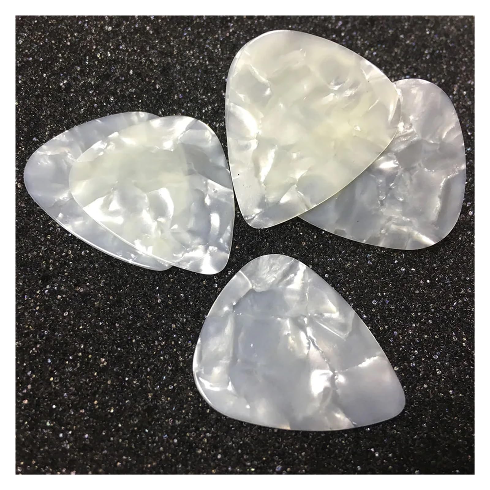 500 Púas De Guitarra Con Perlas Blancas Mixtas. | 500 púas de guitarra con perlas blancas, 4 grosores for bajos acústicos