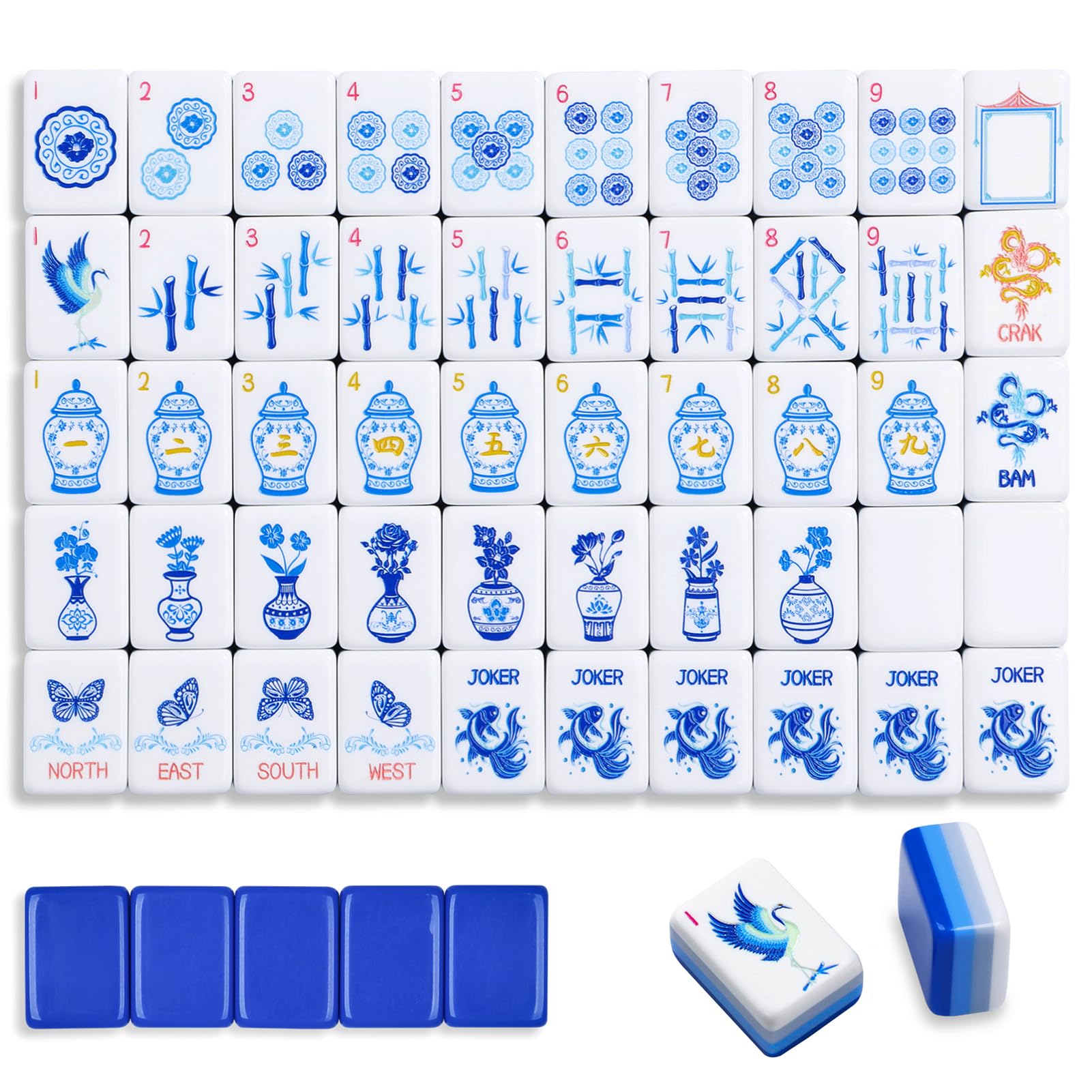 【訳あり・希少】Tom EDC Mahjong V2 ステンレス フィジェット Amazon.com: TIASUSAN American Mahjong Tile Set(4 Layer), 160 Blue