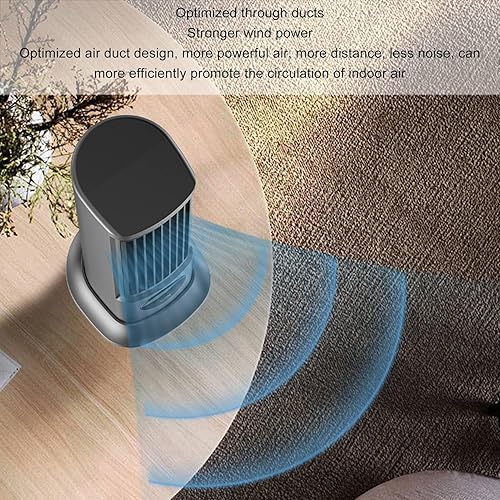 Miniatura 5 de Ventilador de torre de escritorio Oscillating Pro - Ventilador de mesa compacto de 10 pulgadas con 3 velocidades ajustables, ventilador de caja