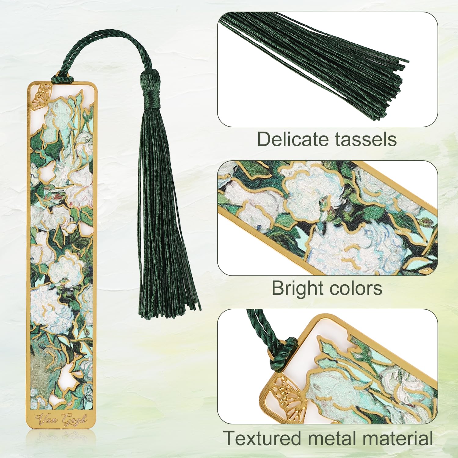 4pcs Metal Bookmarks with Tassel - Image 4