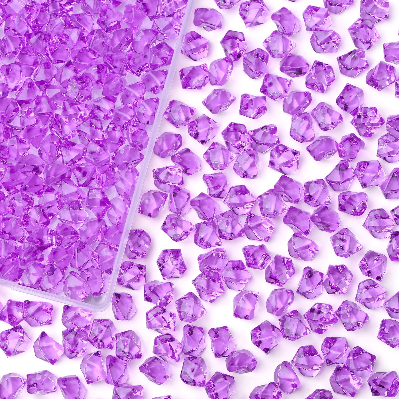 AWARDSEN Purple Fake Ice Cubes 500 Pcs Acrylic Vase Fillers Purple Decorative Stones for Vase Fake Diamonds for Vases Fillers Wedding Decor Party Home Decoration Flower Arrangement