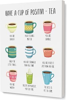 Framed Canvas Wall Art, Positive Self-talk Mental Health Framed Canvas Wall Art, 12 x 15 inches Painting Decoration for Therapy Office School Counselor Office Decor - Wallart-027