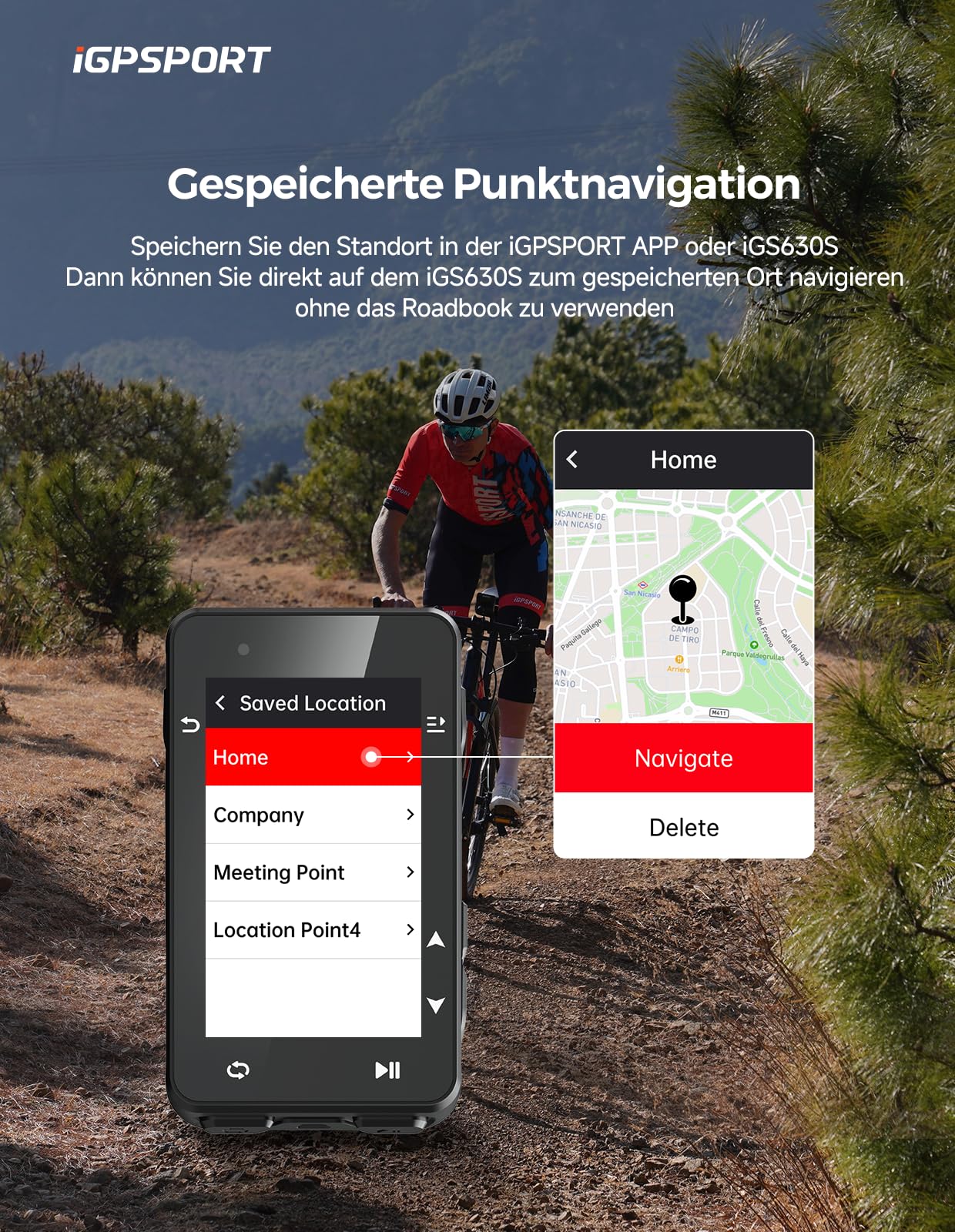 iGPSPORT iGS630S Licznik Rowerowy, Inteligentna Nawigacja Mapowa, Funkcja Wspinaczki, Bezprzewodowe Urządzenie GPS, Pamięć 16 GB, Ekran 2,8 Cala, Wodoodporna Konstrukcja