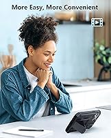 Vista 9 de FNTCASE Funda para iPhone 15 Plus: protección contra caídas Funda resistente con clip para cinturón y soporte de grado militar con textura mate TPU