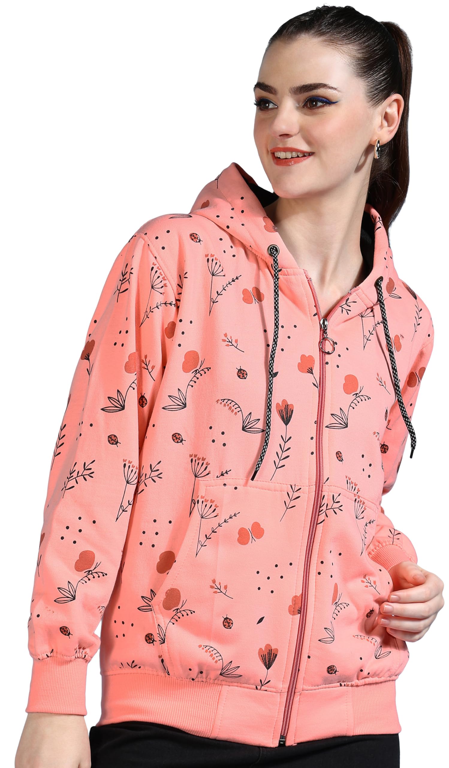 eWools Women's Fleece Hoodie Jacket (Flee018)