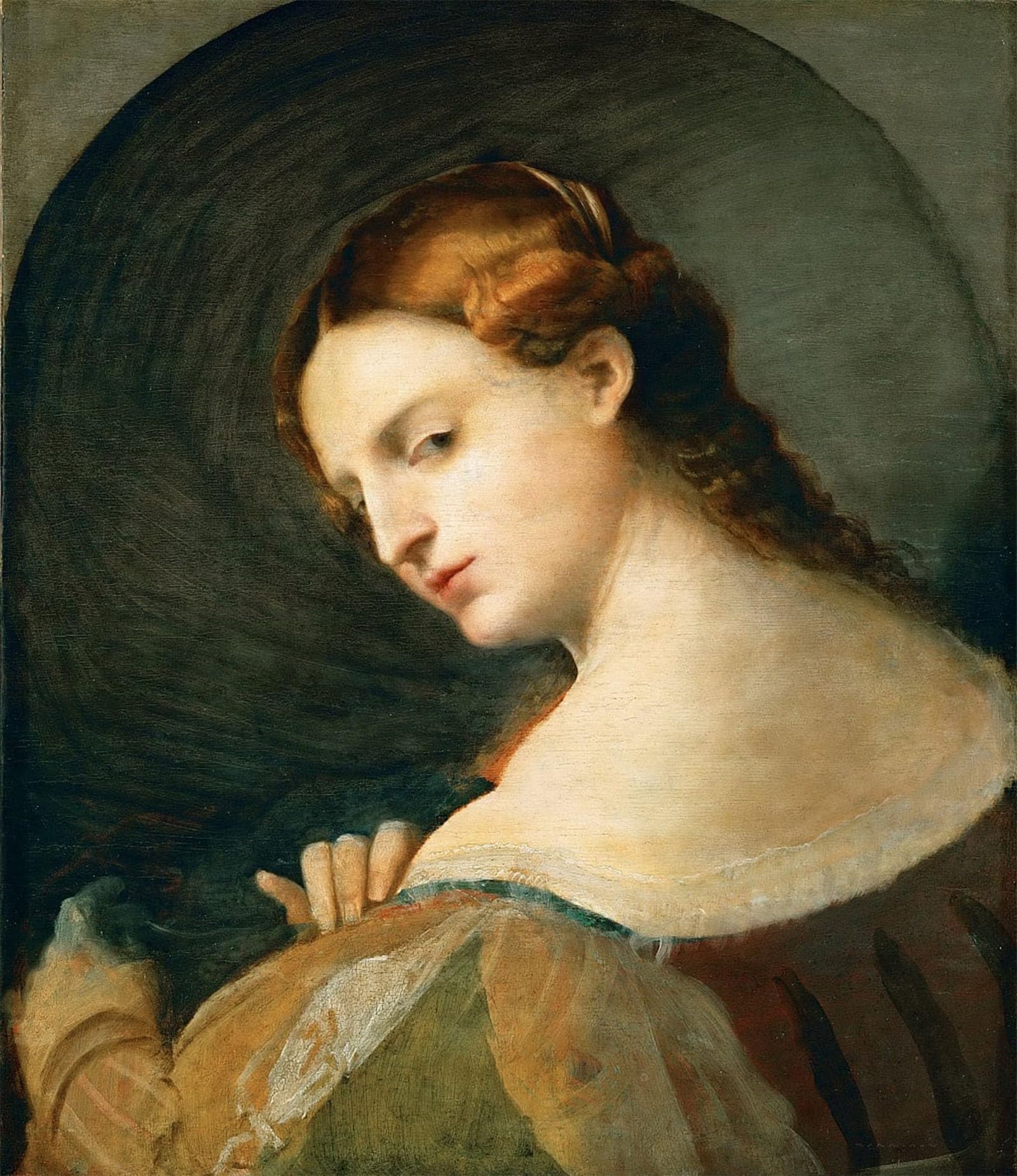 ARTXLXXBN Famous Prints Artwork Pictures Poster Painting Art Young Woman in Profile by Palma Il Vecchio Artwork Landscape Pictures for Home Decor 60x90cm
