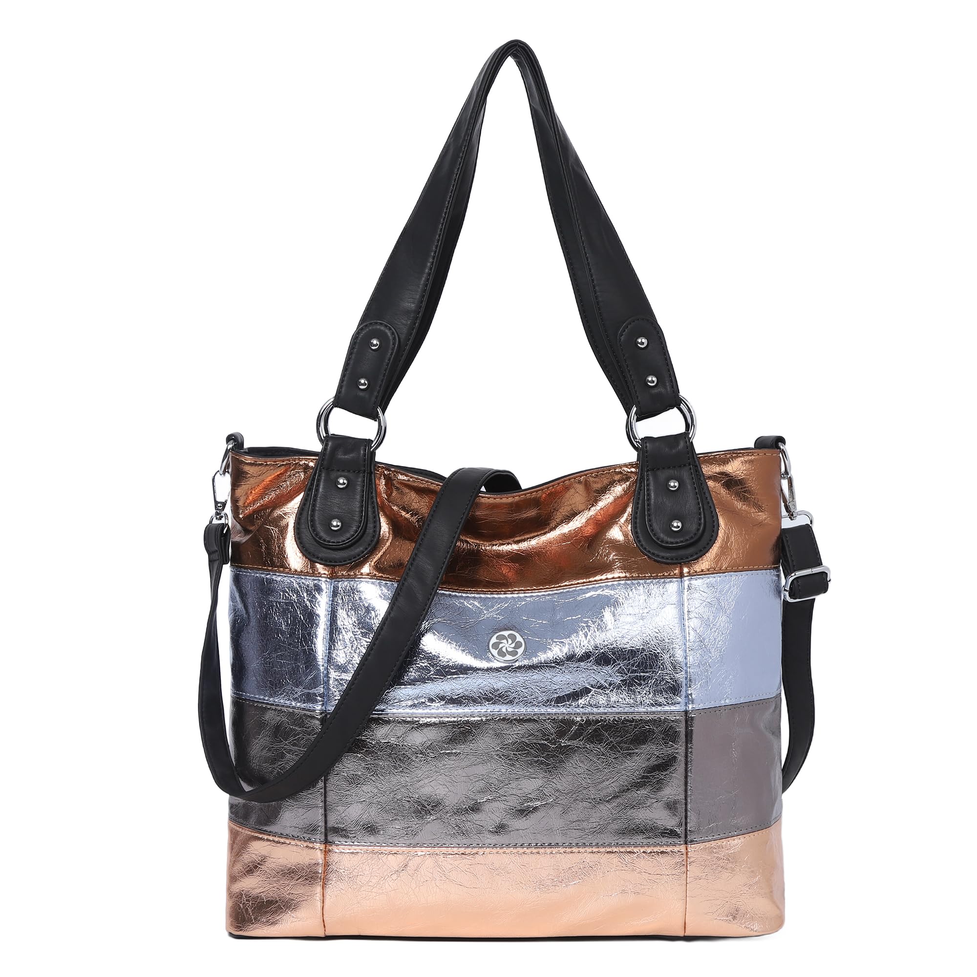 Angel Kiss Hobo Purses for Women Multi-Color Striped Lattice Cross Body Shoulder Purse Bag Tote Handbag