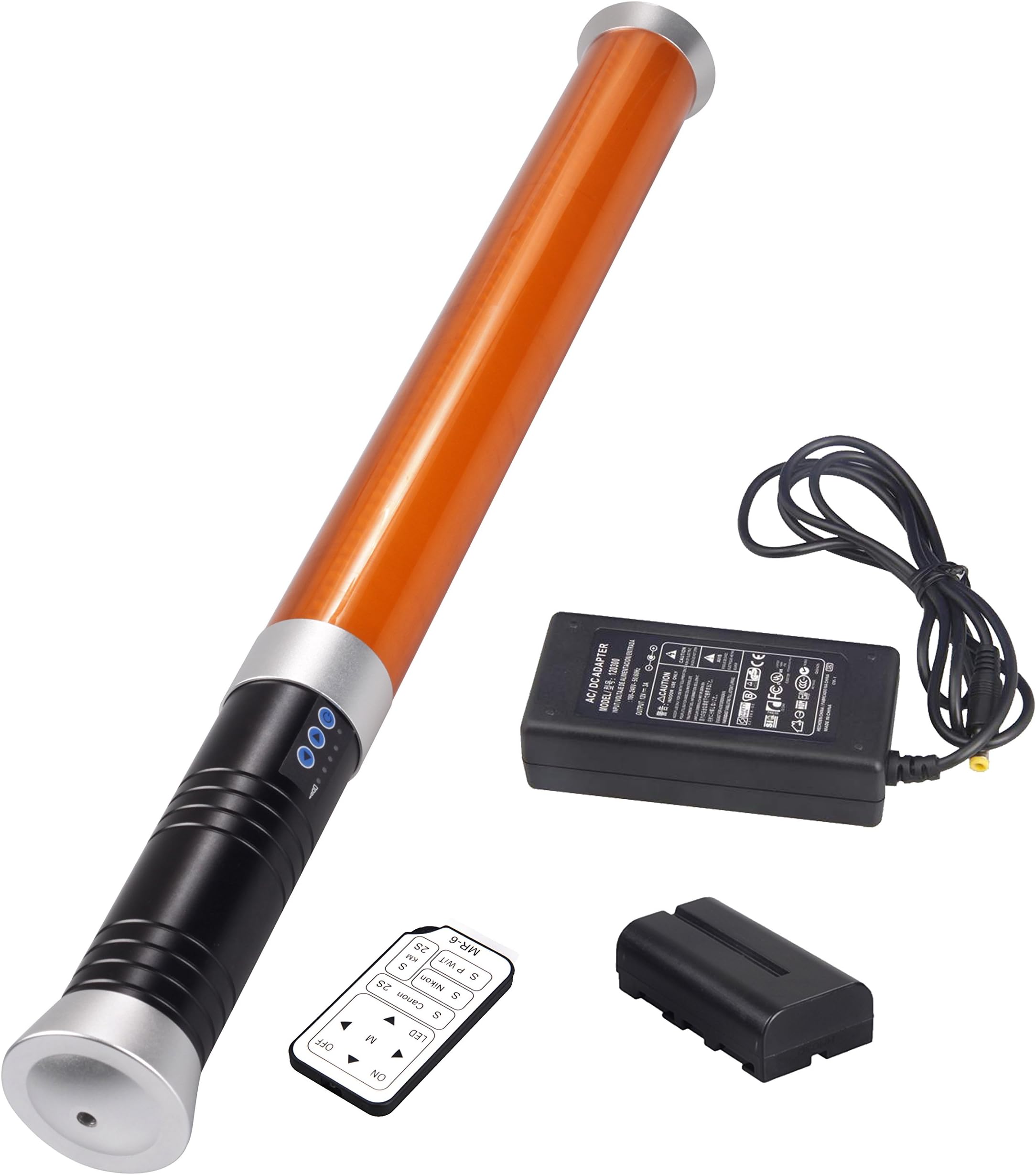 Venturemax 55cm Portable Handheld 298 PCS LED Photography Magic Tube Light Mtl-900 II as Ice Light with Adjustable Brightness Orange