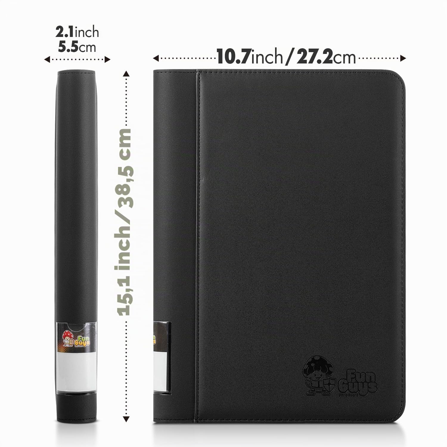 FunGuys Classeur pour cartes graduées, 24 supports de plaques, 4 poches de rangement pour dalles, album de présentation, fermeture éclair, classeur de collection pour MTG