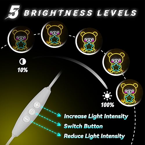 Miniatura 4 de Bonito letrero de neón de oso para decoración de pared, lámpara LED alimentada por USB, para dormitorio, sala de estar, fiesta, bar, decoración de